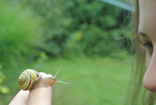 Mädchen mit Schnecke